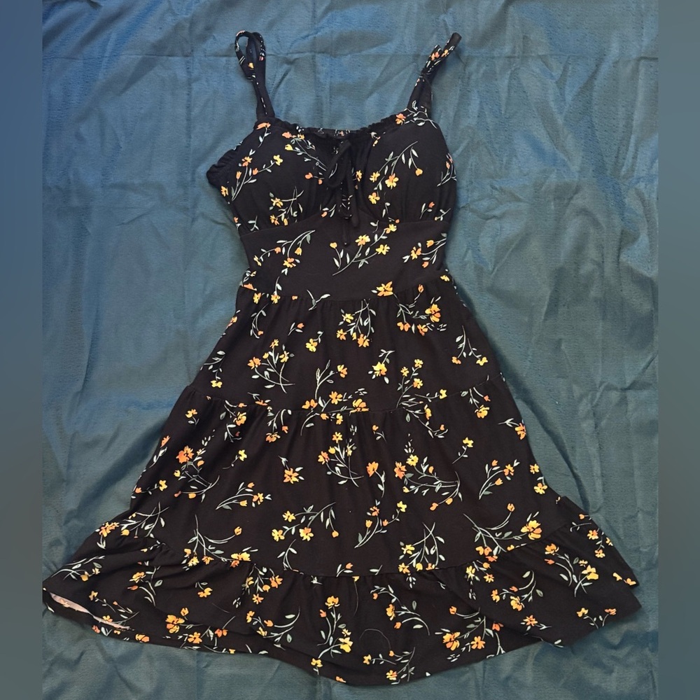 Floral Black Dress